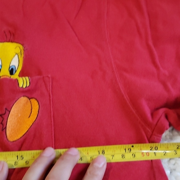 Vintage warner bros studio store looney tunes tweety bird red size small - Picture 4 of 6